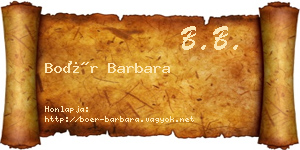 Boér Barbara névjegykártya